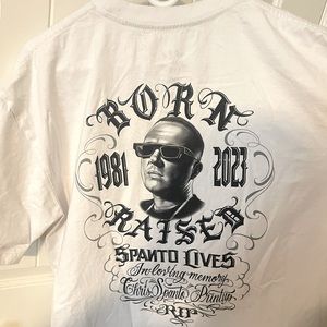 Born x Raised Spanto Lives White Short sleeve Tee - Men's 2XL